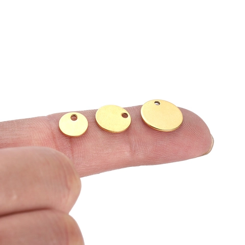 Pendentifs Ronds Vierges En Acier Inoxydable Poli Surface Lisse Pour Création De Bijoux DIY Colliers Bracelets Accessoires