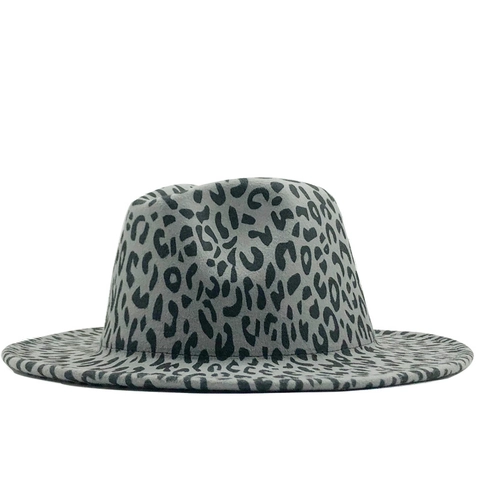 Cappello Fedora Con Stampa Leopardata Tesa Larga Cotone Poliestere Stile Jazz Vintage Per Uomini Donne Regolabile Traspirante Moda