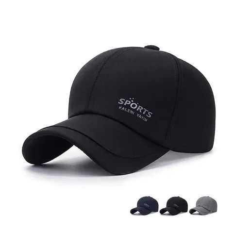 Men Baseball Cap Cotton Adjustable Metal Buckle Sports Letter Print Outdoor Sun Protection Casual Curved Brim Hat