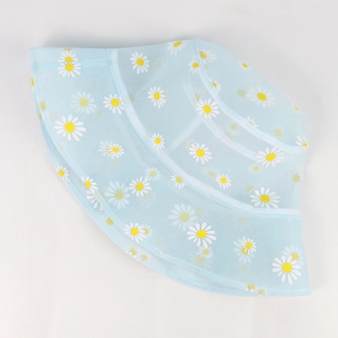 Cappello A Secchiello In Rete Con Stampa A Margherita Traspirante Trasparente Estate Protezione Solare Pescatore Leggero Copricapo Floreale