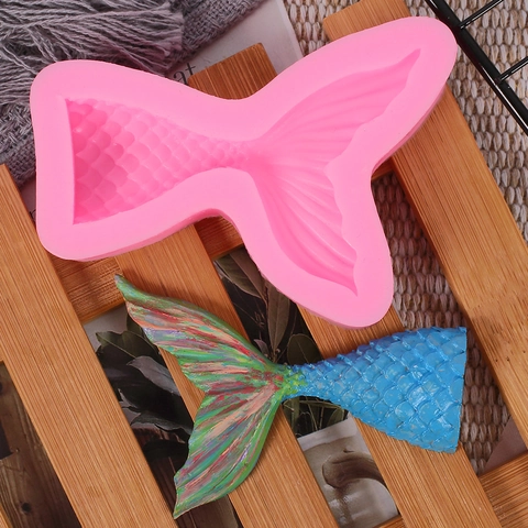 Mermaid Tail Silicone Mold Ocean Sea Shell Fondant Cake Decorating Tool Resin Craft Chocolate Baking Supplies