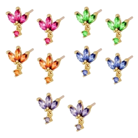 Marquise Cut Cubic Zirconia Butterfly Stud Earrings With 925 Sterling Silver Earring Post Copper Elegant Jewelry