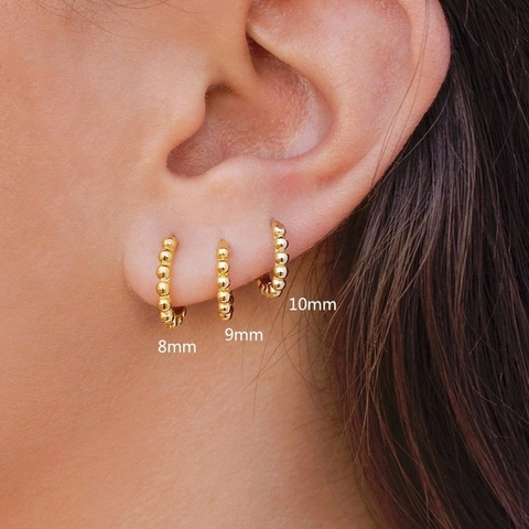 Pendientes De Aro Con Cuentas Retro Con Poste De Pendiente De Plata Esterlina 925 Cobre Joyería Geométrica Simple Para Mujer