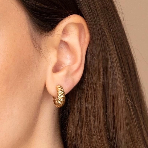 Orecchini a Croissant Intrecciati Minimalisti Con Perno in Argento Sterling 925 Orecchini a Lobo Irregolari per Donna