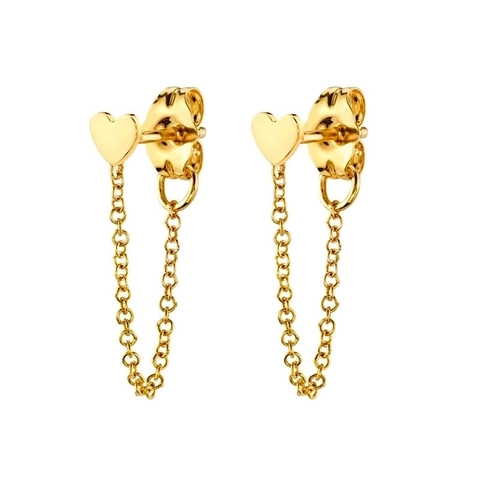 Herz Quaste Ohrringe Für Frauen Trendy Minimalistisch Lange Kette Drop Kupfer Schmuck Mit 925 Sterling Silber Ohrstecker