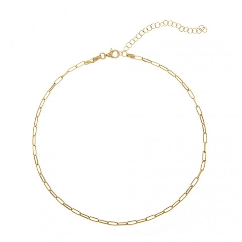 Paperclip Chain Necklace 925 Sterling Silver Minimalist Geometric Choker Adjustable Link Jewelry For Women