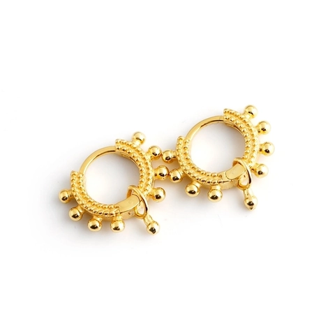 Mode Kupfer Creolen Mit 925 Sterlingsilber Ohrstecker-Stift Für Damen Gold Silber Geometrische Runde Perle Schmuck
