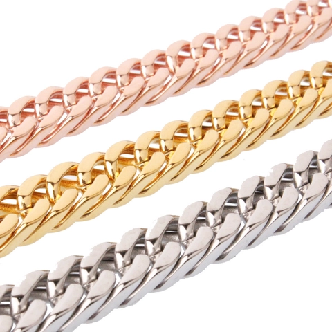 Edelstahl Panzerkette Halskette Für Herren Damen Gold Silber Roségold Galvanisiert Hip Hop Mode Schmuck Gliederkette