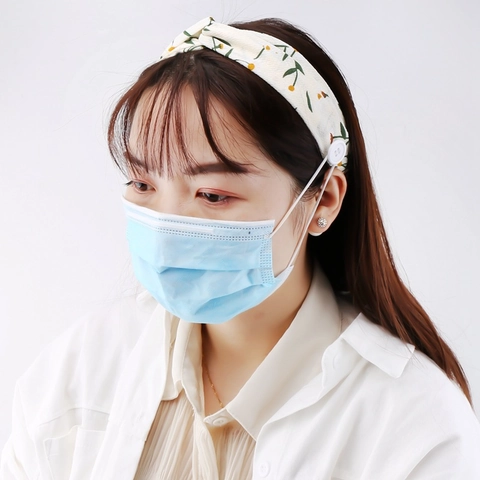 Gänseblümchen Stirnband Elastisch Chiffon Mit Knoten Und Knöpfen Für Ohrenschutz Böhmisches Haar Accessoire Damen