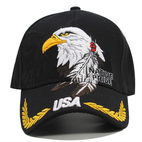 Cappello Da Baseball In Acrilico Ricamo Aquila Lettere Native Pride USA Foglia Di Alloro Casual Outdoor Unisex Cappello Regolabile