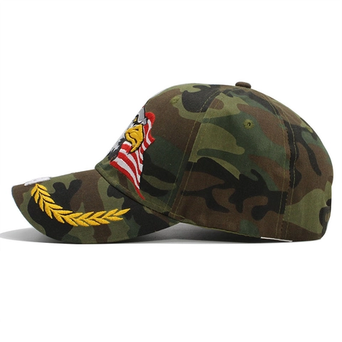 Acrylic Baseball Cap Eagle Embroidery American Flag Camouflage Sun Hat Adjustable Sports Outdoor Patriotic Accessory