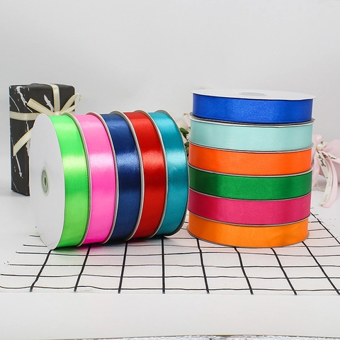 Satin Ribbon Polyester Webbing For Gift Wrapping DIY Crafts Wedding Decoration Baking Cake Box Flower Packaging Smooth