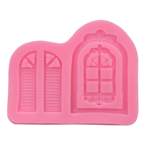 Vintage Europese Deur Vensterframe Siliconen Vorm Voor Fondant Taart Decoratie DIY Hars Ambachtelijke Bakken Accessoire