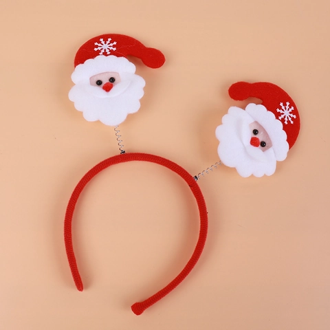 Christmas Headband Cartoon Santa Snowman Reindeer Antler Decorative Head Hoop Party Favors Spring Design