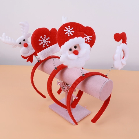 Christmas Headband Cartoon Santa Snowman Reindeer Antler Decorative Head Hoop Party Favors Spring Design