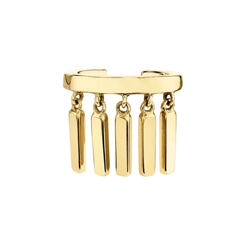 Boucles d'Oreilles Bagues d'Oreille Géométriques Minimalistes en Cuivre pour Femmes Style Punk Franges Métalliques Bijoux