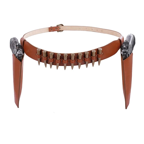 Cinturón De Pistolera Cowboy Western Cuero PU Con Modelos De Revólver Accesorios Halloween Cosplay Para Adultos