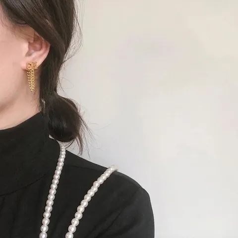 Orecchini In Acciaio Al Titanio Con Ciondolo A Lettera Placcati In Oro Nappa A Catena Cubana Gioielli Di Moda Geometrici Per Donna