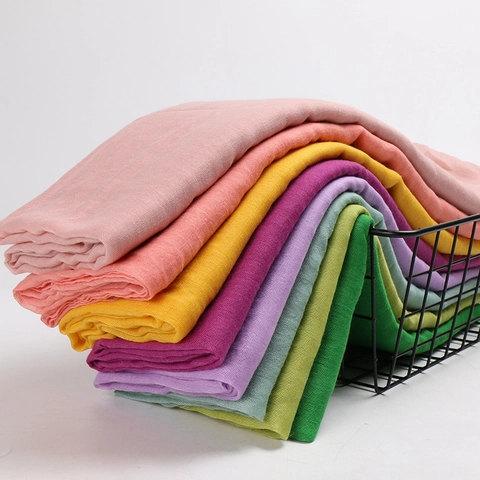 Lightweight Voile Scarf Breathable Solid Color Shawl Sun Protection Soft Wrap For Summer Beach Travel Elegant Accessory