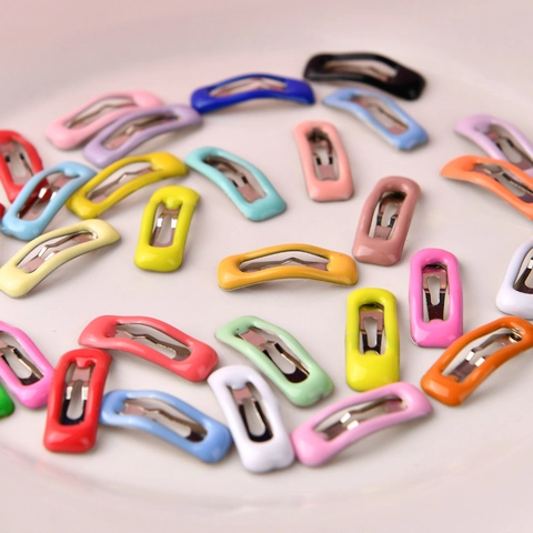 Mini Pinzas Para El Pelo De Metal Colorido Recubrimiento De Pegamento De Goteo Alfileres BB Para Muñecas Mascotas Niños Accesorios