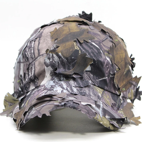 3D Leaf Camouflage Baseball Cap Hunting Outdoor Jungle Bionic Leaf Sunshade Hat Men Tactical Adjustable