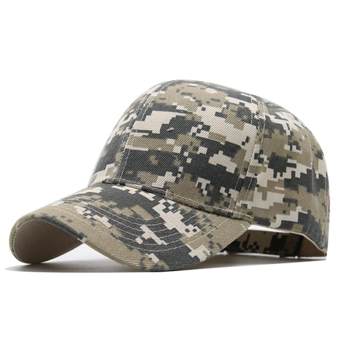 Casquette De Baseball Camouflage Numérique Polyester Réglable Extérieur Tactique Protection Solaire Chapeau Sport Mixte