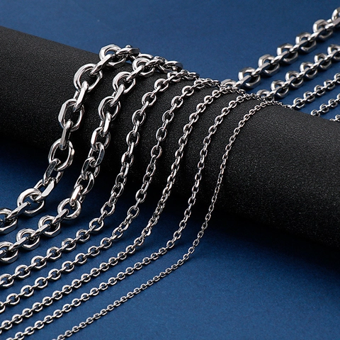 Stainless Steel O-Chain Necklace Titanium Steel Link Cable Chain Versatile Minimalist Jewelry Men Women Silver Tone