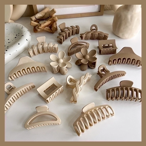 Pinzas Para El Cabello De Acrílico Mate Elegante Simple Geométrico Flor Lazo Accesorios De Peinado Para Mujeres Cuidado Diario