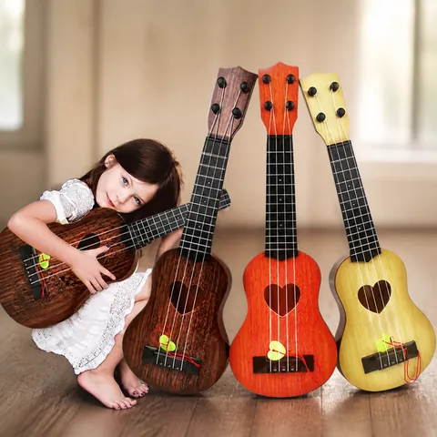 Kids Toy Ukulele Guitar Musical Instrument For Early Education Plastic Beginner Ukulele For Children Musical Toy Gift