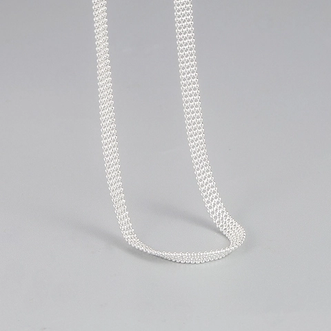 Collana Girocollo in Argento Sterling 925 a Quattro File di Sfere Minimalista Geometrica Multistrato Gioielli per Donna Festa