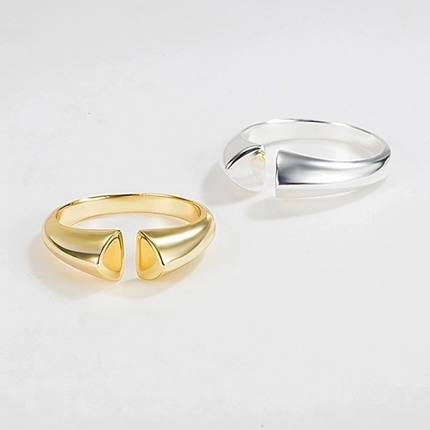 925 Sterling Silber Ring Minimalistisch Geometrisch Dreieck Offen Verstellbar Finger Schmuck Für Frauen Schick Elegant Accessoire