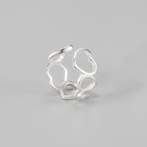Ear Cuff Corazón Hueco Plata De Ley 925 Sin Perforación Joyería Estética Minimalista Estilo Coreano Regalo Mujer