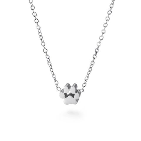 Edelstahl Tierpfote Halskette Hohl Katze Hund Pfotenabdruck Anhänger Minimalistischer Schmuck Geschenk Für Damen