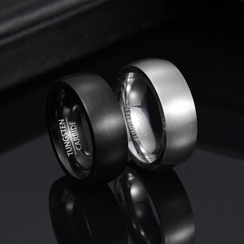 Men Band Ring Tungsten Carbide Matte Brushed Finish Minimalist Fashion Jewelry Unisex