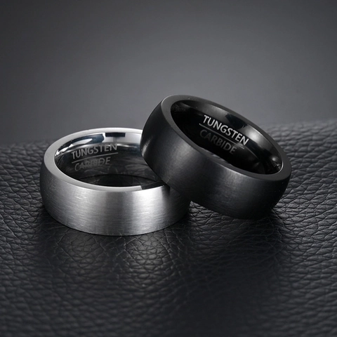 Men Band Ring Tungsten Carbide Matte Brushed Finish Minimalist Fashion Jewelry Unisex