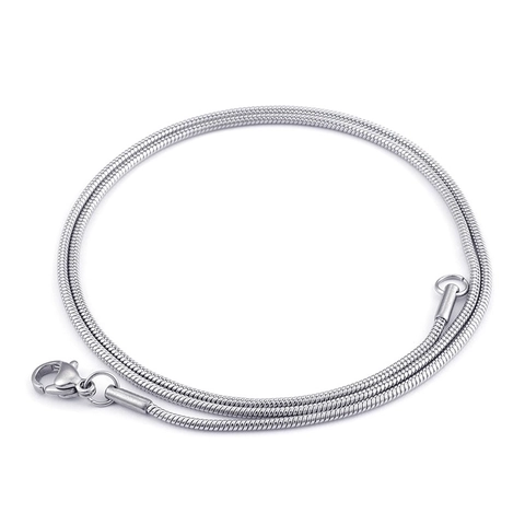 Collar De Cadena De Serpiente Para Hombres Mujeres Acero Inoxidable 316L Eslabón Liso Minimalista Cierre De Langosta Joyas Accesorios