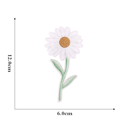 Sonnenblumen Gänseblümchen Stickerei Aufnäher Zum Aufbügeln Aufnähen Applikationen Für Kleidung Jacken Rucksäcke DIY