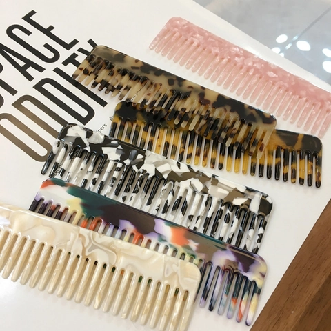 Acetat Haarkamm Retro Schildpatt Marmormuster Grobzinkig Styling Tool Haarschmuck Für Damen Mädchen