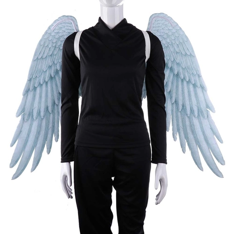 Realistische Engelsflügel Kostüm Requisite Simulation Feder Druck Stoff Für Halloween Karneval Cosplay Unisex