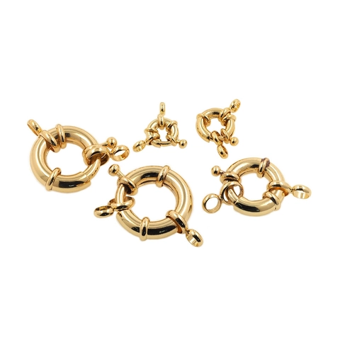 Chiusura A Molla Rotonda Per La Creazione Di Gioielli Rame Placcato Oro Connettore Fibbia Marina DIY Bracciale Collana