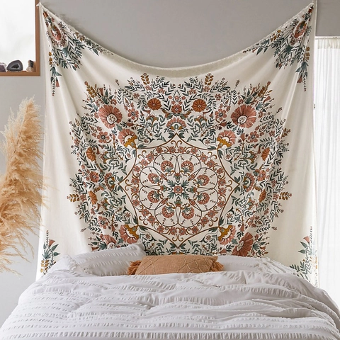 Arazzo Mandala Bohemien Da Parete Poliestere Floreale Vintage Sfondo Per Camera Da Letto Soggiorno Decorazione Casa