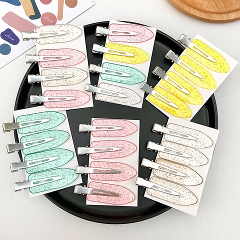 Creaseless Hair Clips No Trace Duckbill Hairpin Alloy Resin For Makeup Hair Styling Macaron Colors Women Girls