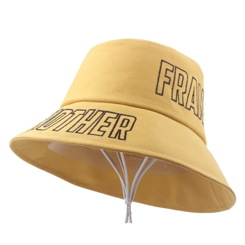 Bucket Hat Baumwolle Polyester Buchstaben Bestickt Sonnenschutz Breite Krempe Lässig Mode Für Damen