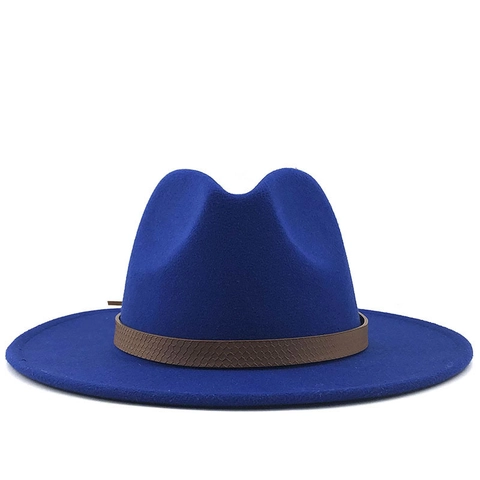 Klassischer Kaschmir Wolle Fedora Hut Für Damen Herren Breite Flache Krempe Ethno-Stil Jazz Hut Herbst Winter Warm Kappe