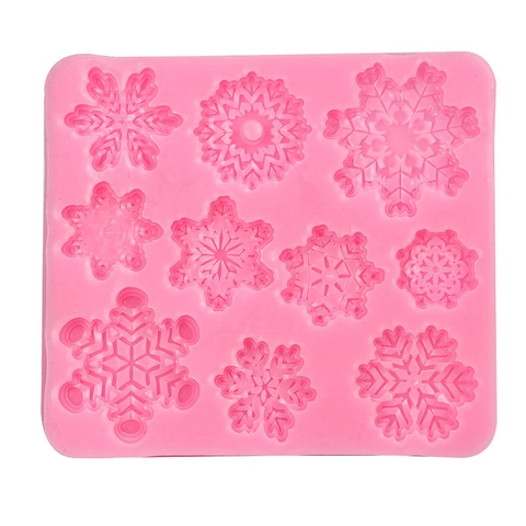 Molde De Silicona De Copo De Nieve Navidad Herramienta De Hornear Para Chocolate Fondant Decoración De Pasteles DIY Accesorio De Cocina