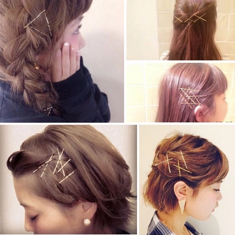 Haarklammern Bobby Pins Goldfarben Metall Wellendesign Rutschfest Minimalistisch Styling Tools Zubehör Für Frauen
