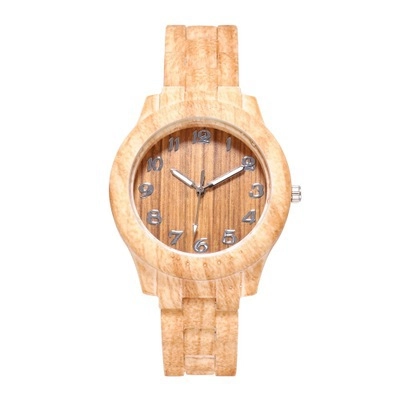Orologio Al Quarzo Venature Del Legno Di Moda Analogico Numeri Arabi Quadrante Rotondo Stile Finto Legno Per Donna Uomo