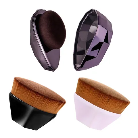 Nahtloser Foundation-Pinsel Hochdichte Synthetikfaser Make-up-Pinsel Mit Etui Sechseckiger Griff Gesicht Beauty Tool