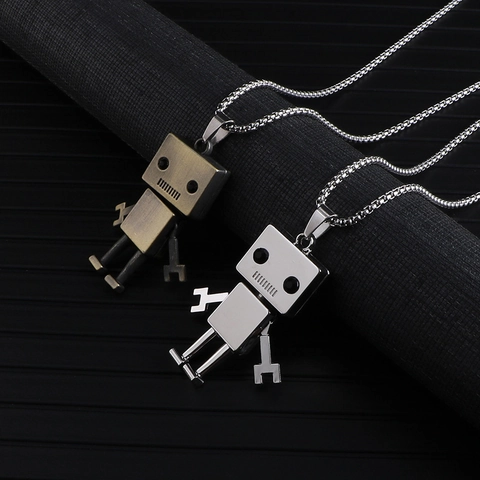 Robot Hanger Ketting Legering En Titanium Staal Beweegbare Ledematen Hip Hop Punk Retro Gothic Sieraden Voor Heren Dames