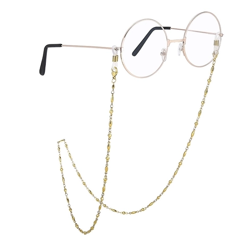 Stainless Steel Glasses Chain Bead Eyewear Strap Anti-Slip Mask Lanyard Elegant Anti-Lost Holder Fashion Neck Cord